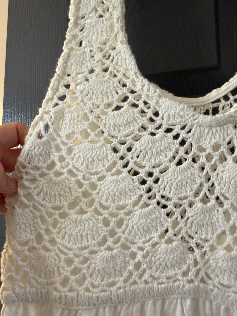 aerie white Crochet Bodice Maxi Dress - Picture 4 of 6